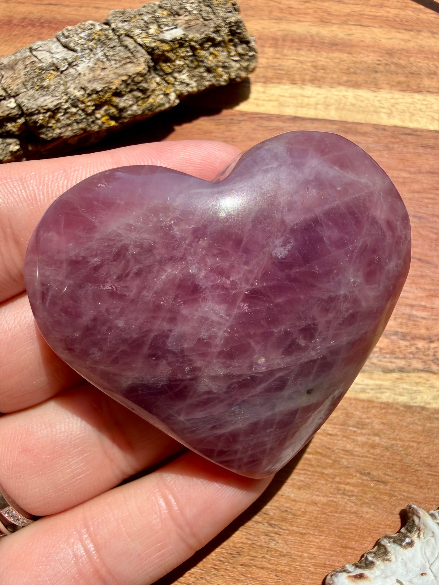 PURPLE ROSE QUARTZ HEART