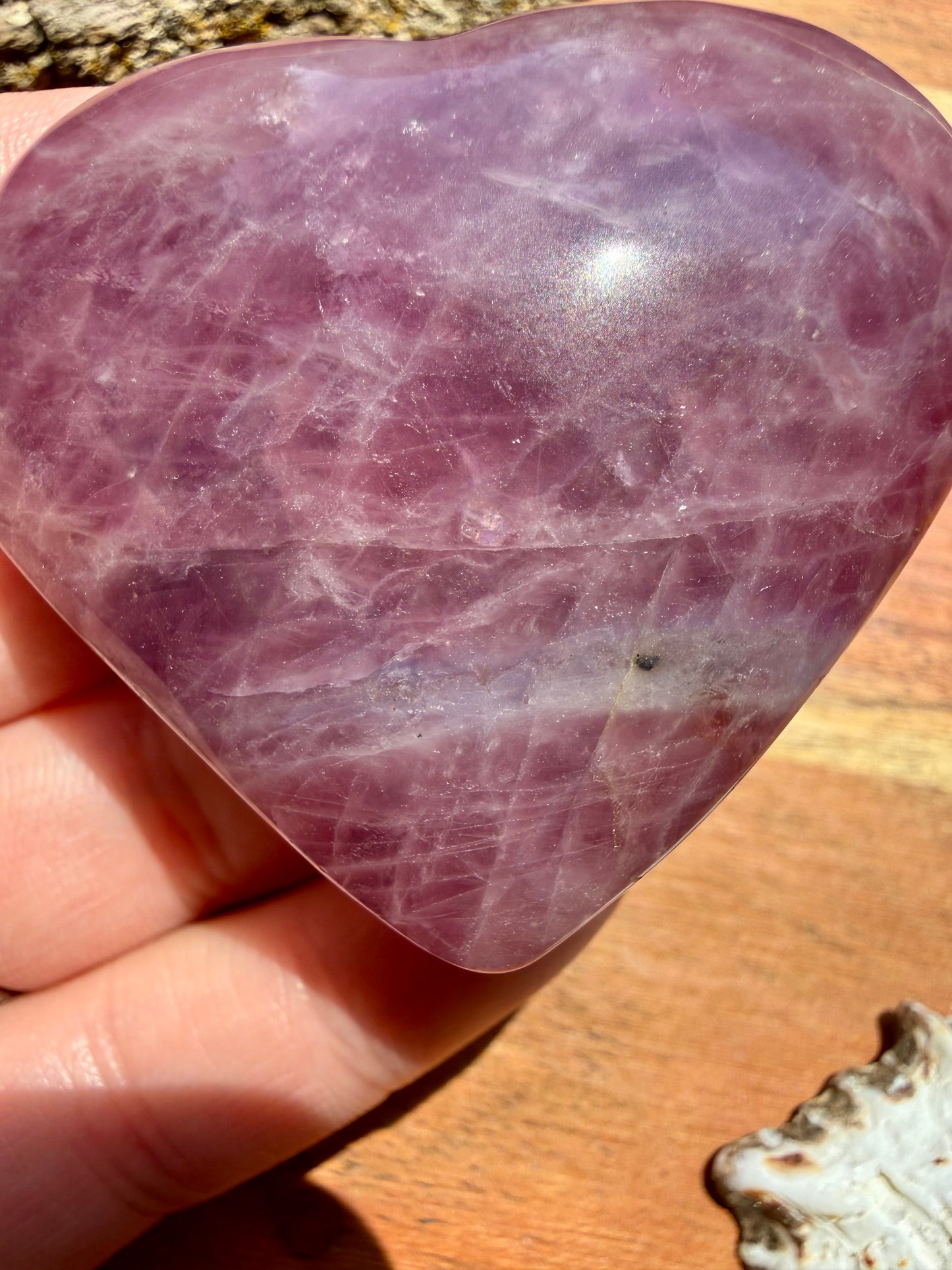 PURPLE ROSE QUARTZ HEART