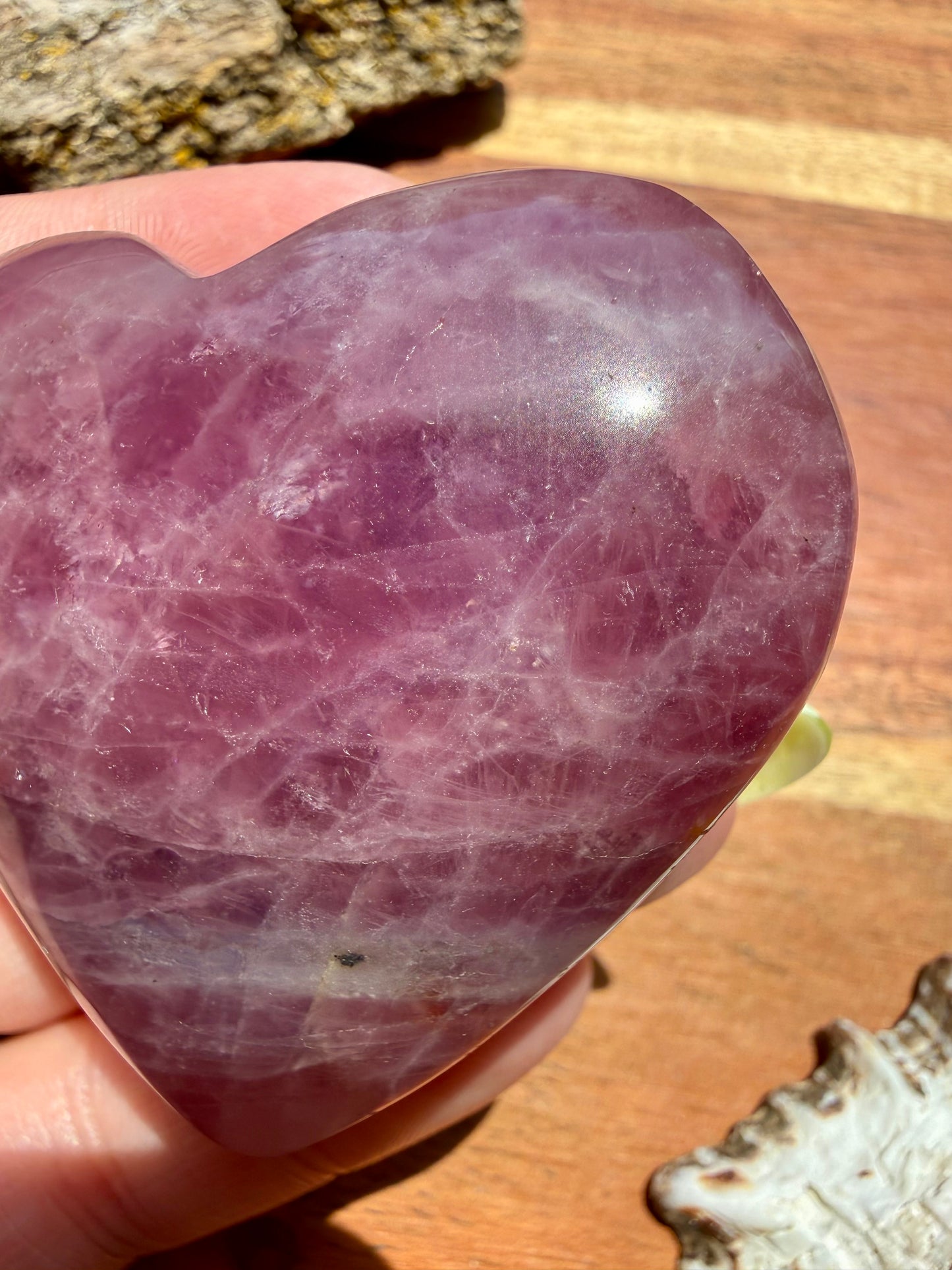 PURPLE ROSE QUARTZ HEART
