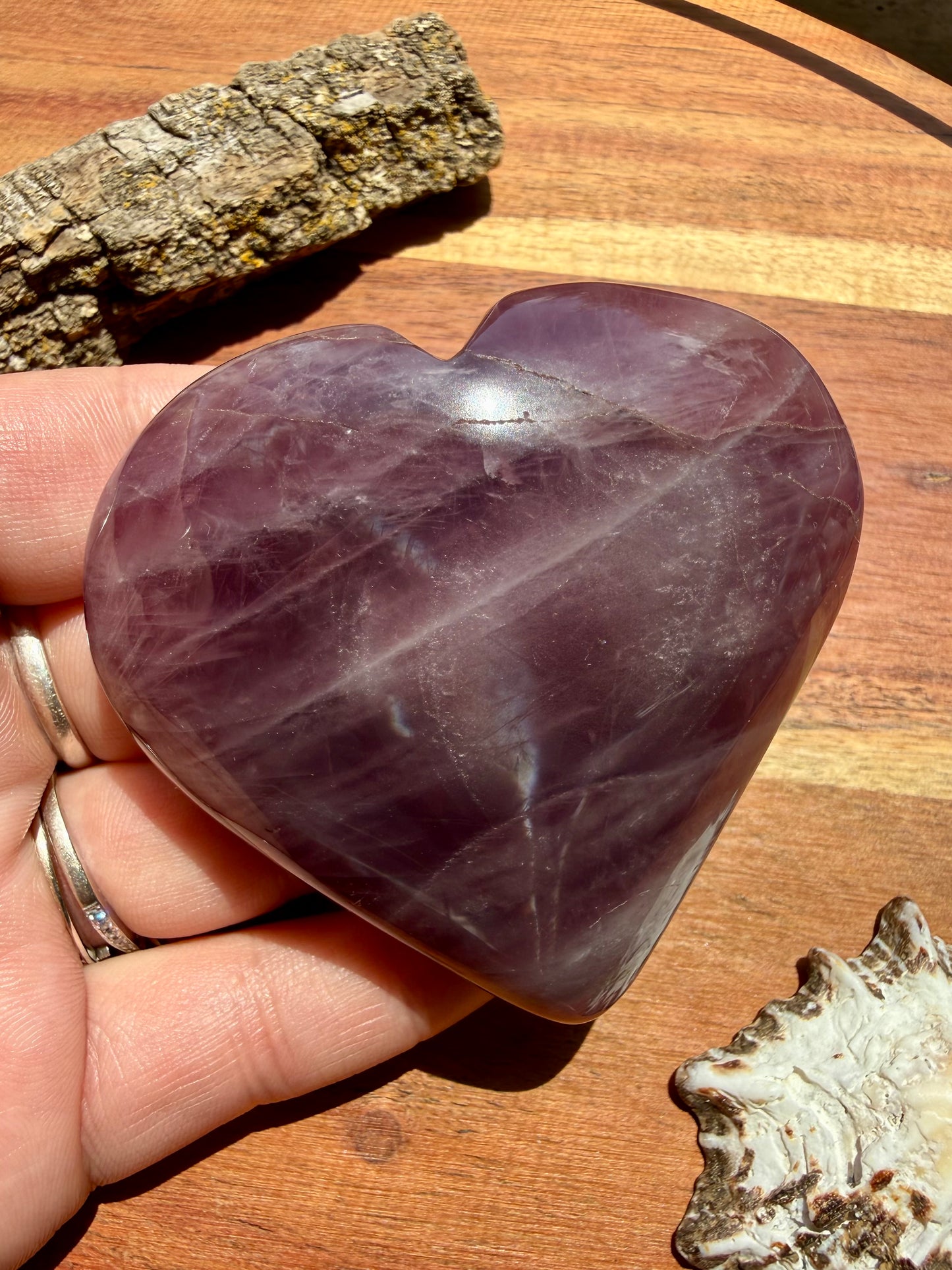 PURPLE ROSE QUARTZ HEART