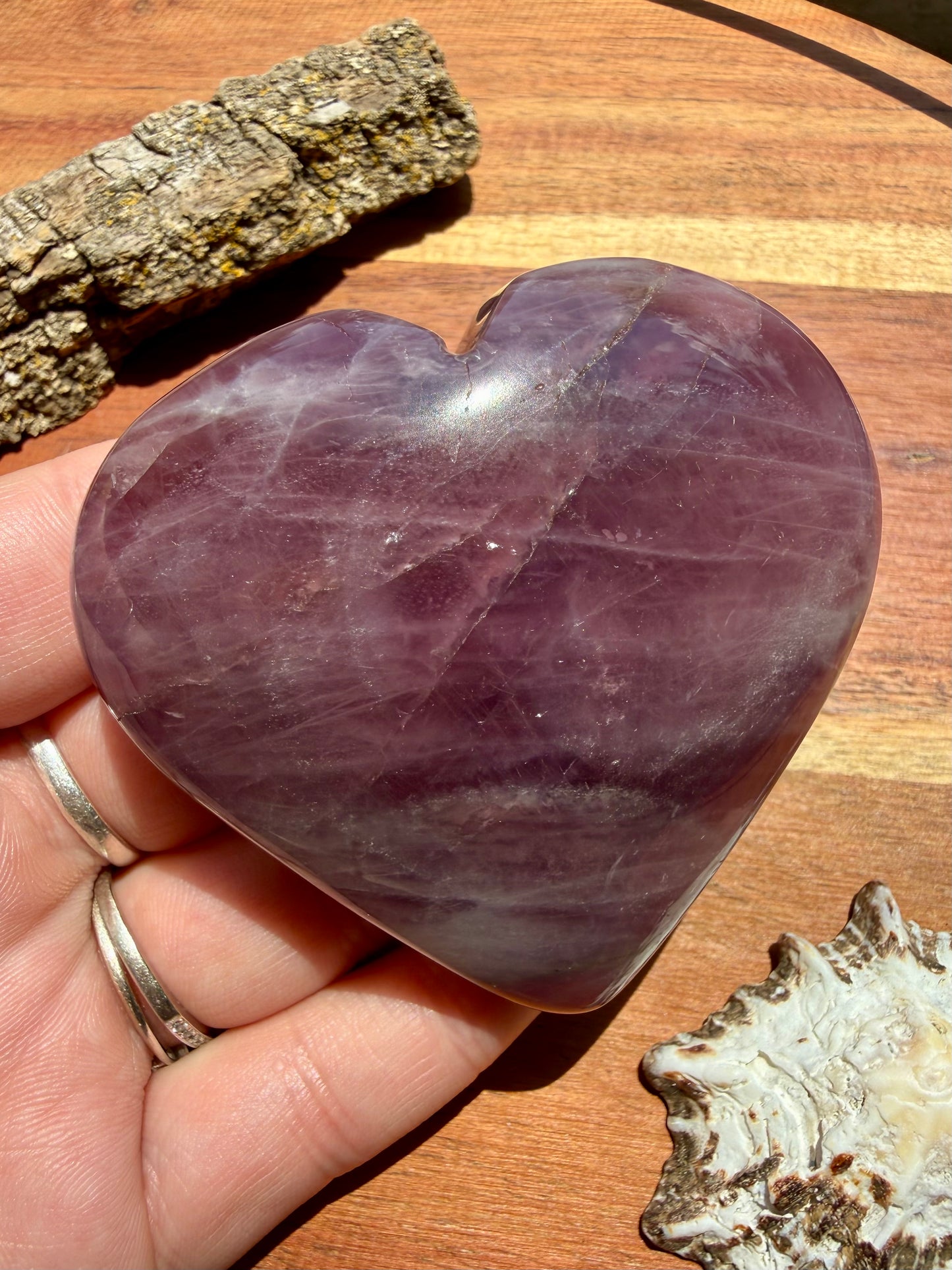 PURPLE ROSE QUARTZ HEART