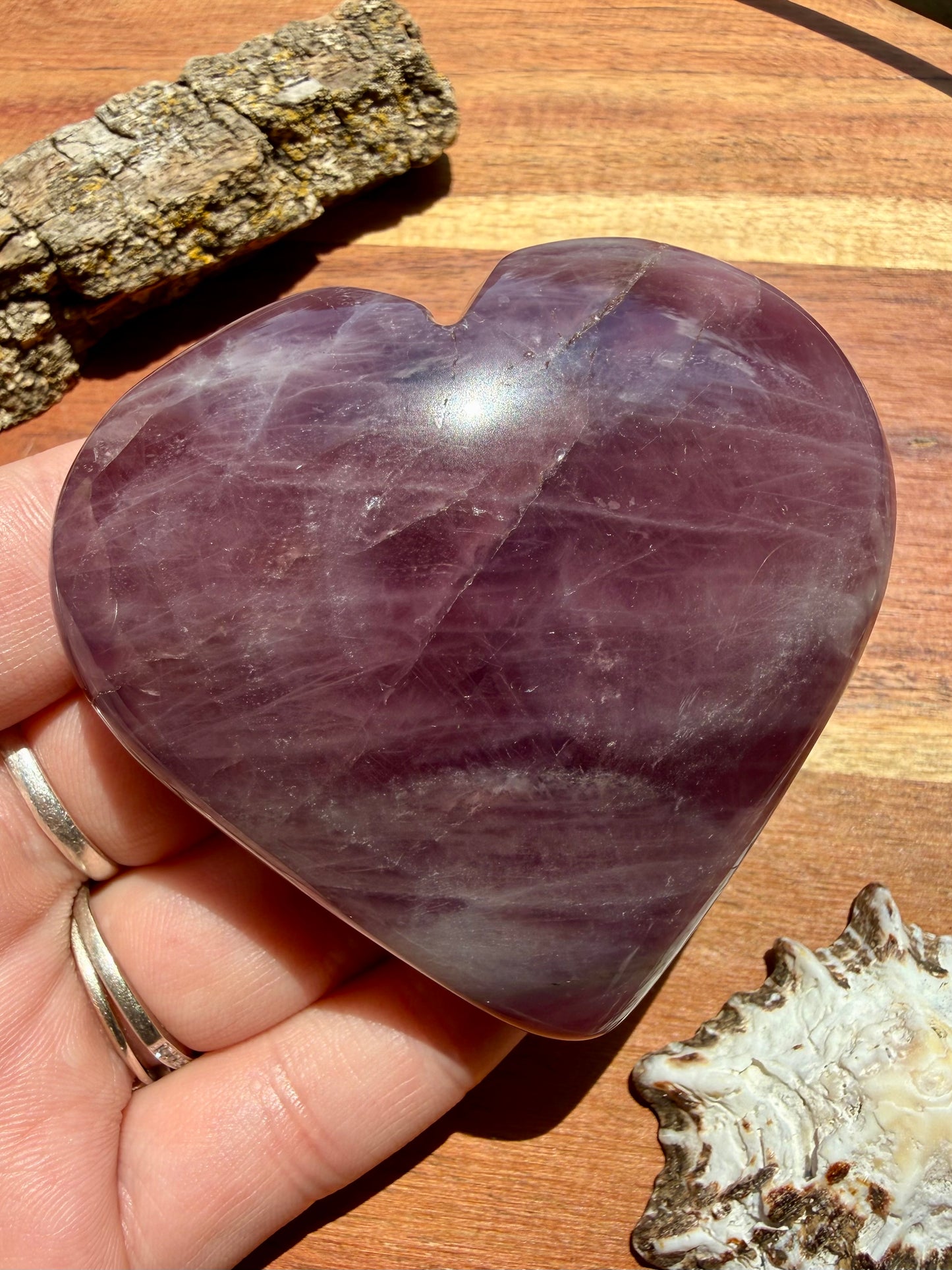 PURPLE ROSE QUARTZ HEART