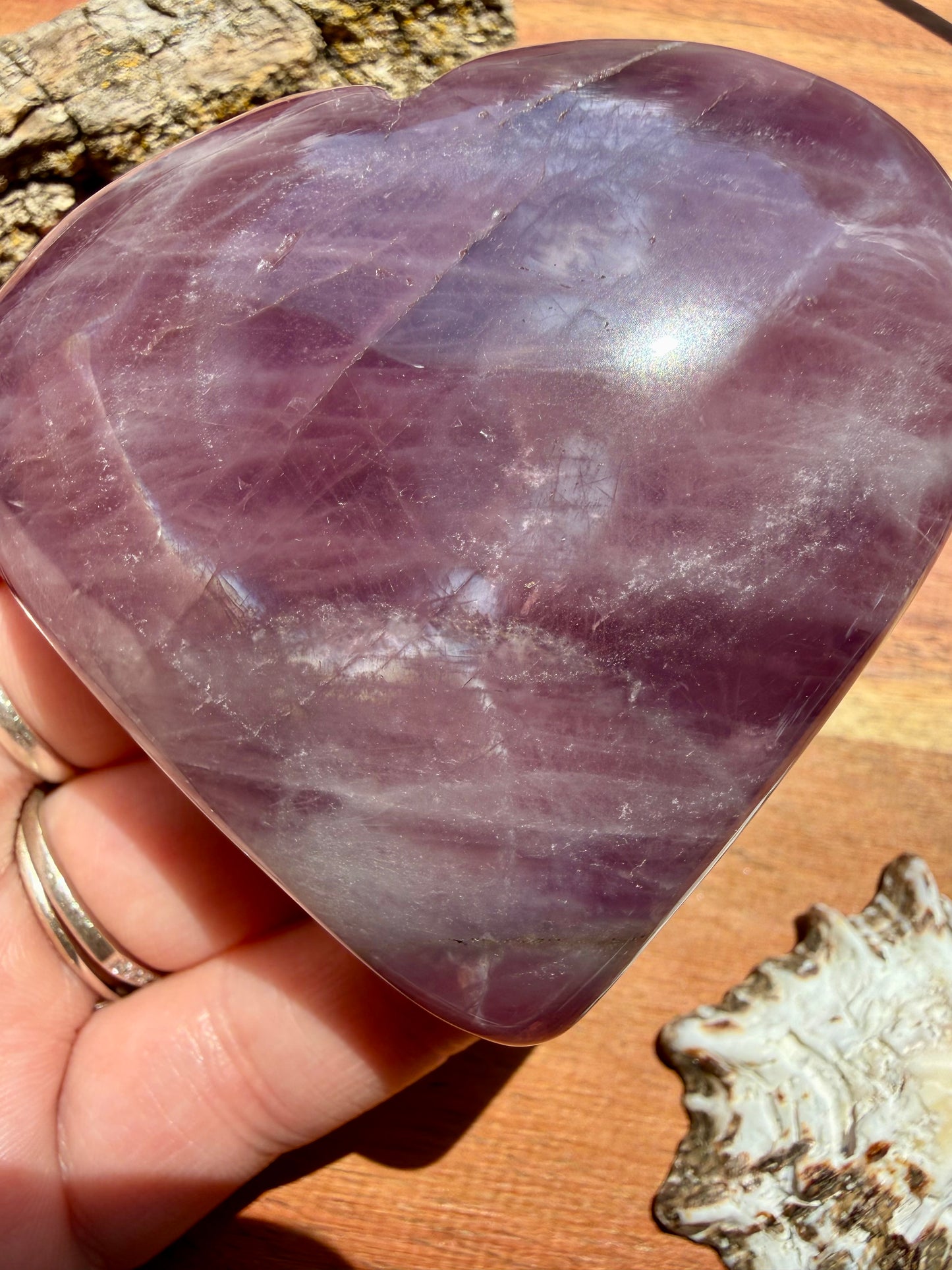 PURPLE ROSE QUARTZ HEART
