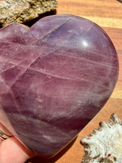 PURPLE ROSE QUARTZ HEART