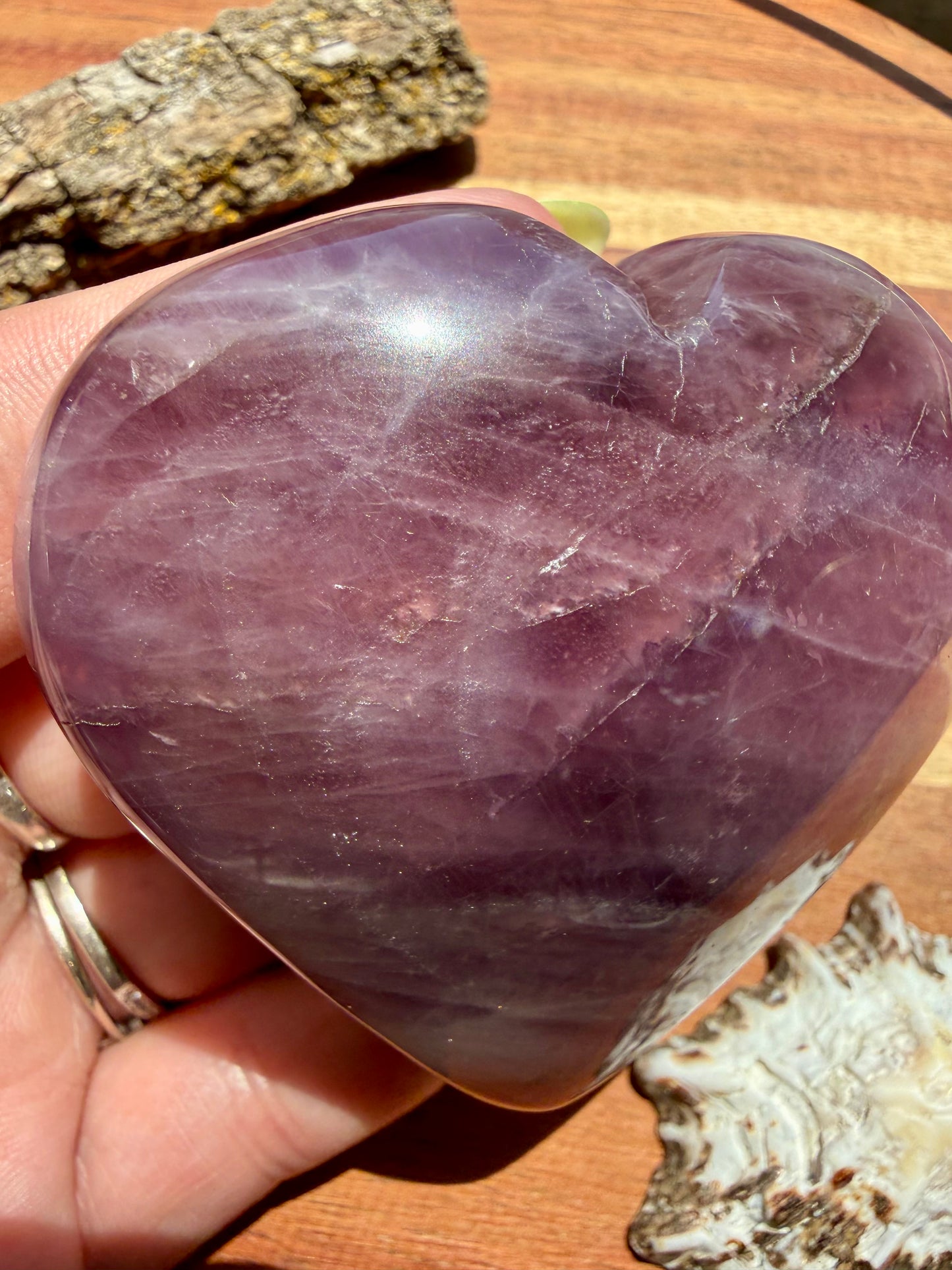 PURPLE ROSE QUARTZ HEART
