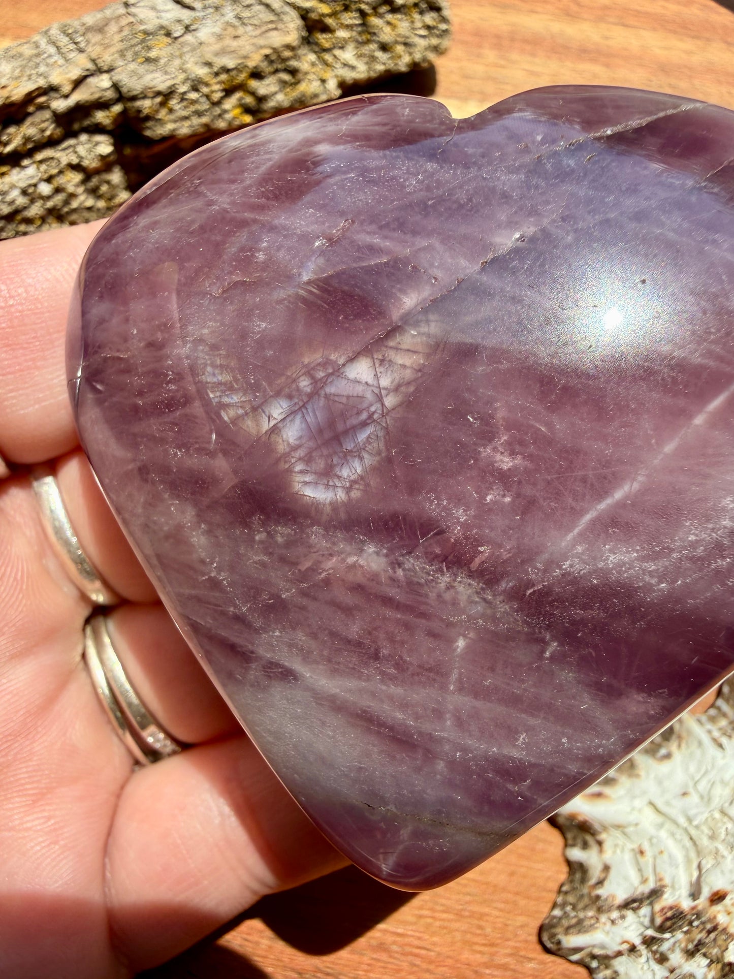 PURPLE ROSE QUARTZ HEART