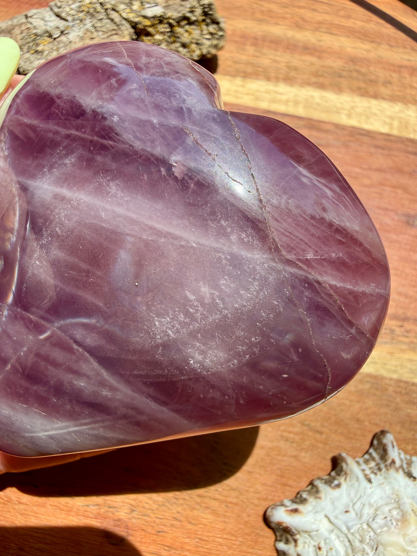 PURPLE ROSE QUARTZ HEART