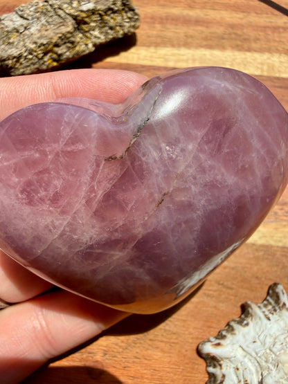 PURPLE ROSE QUARTZ HEART