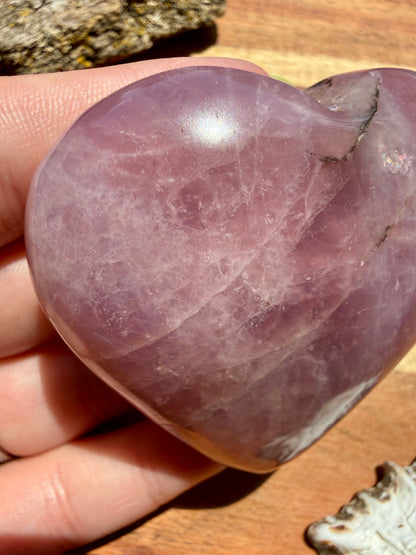 PURPLE ROSE QUARTZ HEART