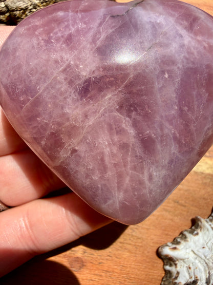 PURPLE ROSE QUARTZ HEART
