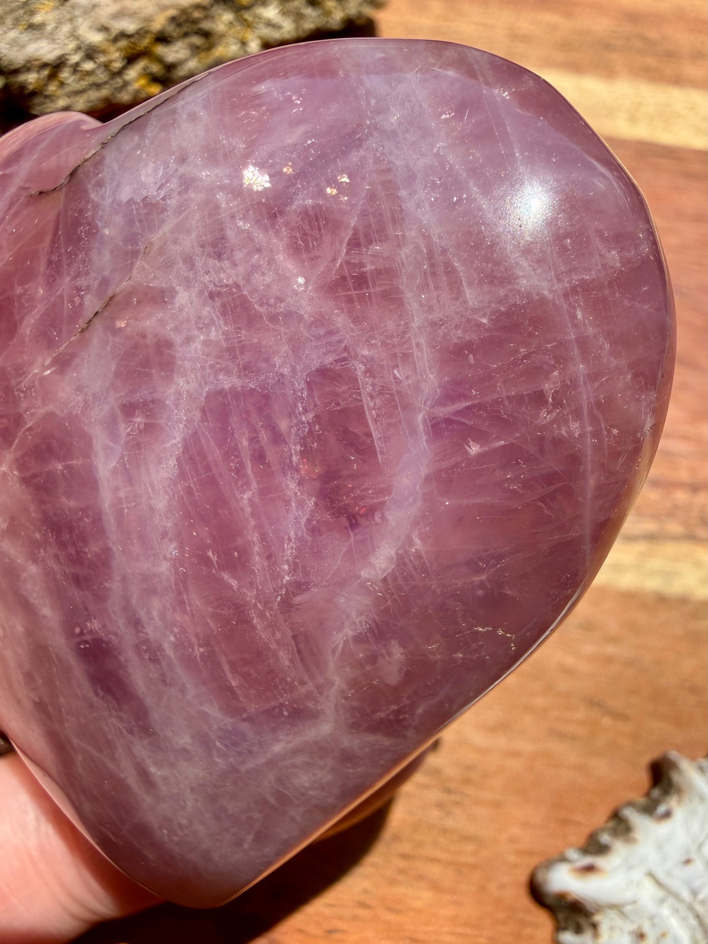 PURPLE ROSE QUARTZ HEART
