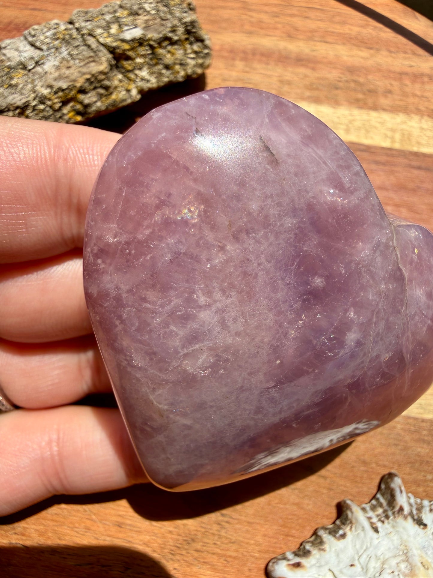 PURPLE ROSE QUARTZ HEART