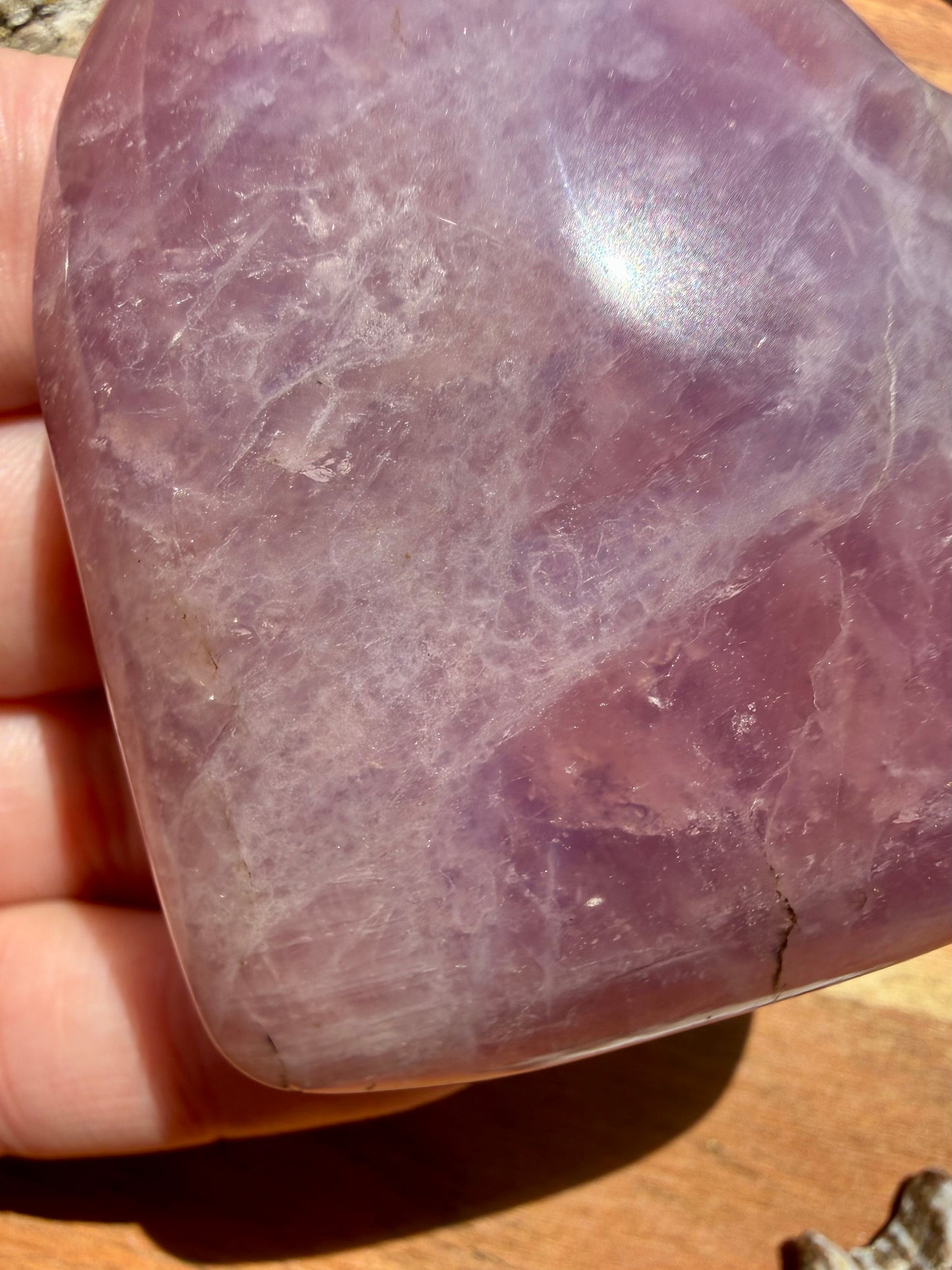 PURPLE ROSE QUARTZ HEART