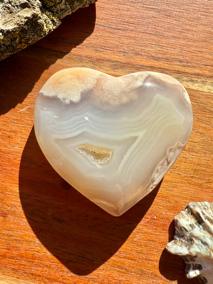 FLOWER AGATE HEART