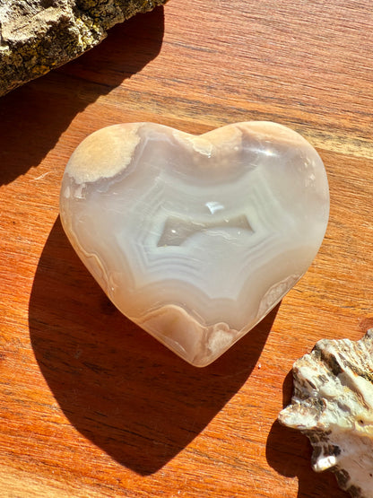 FLOWER AGATE HEART