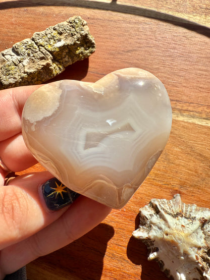 FLOWER AGATE HEART