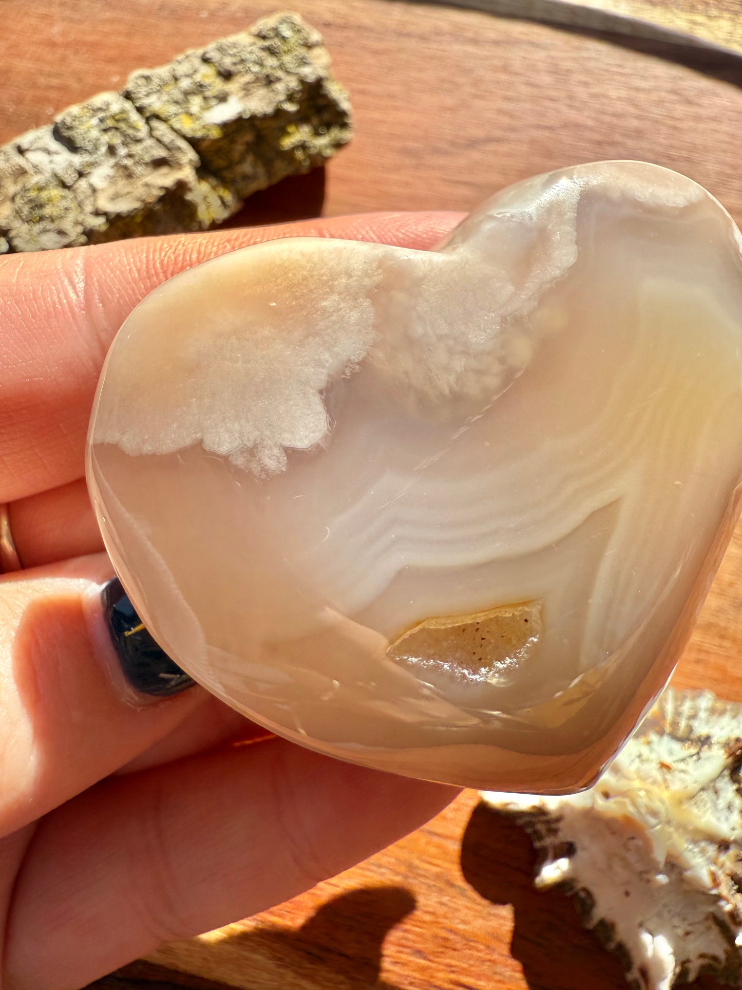 FLOWER AGATE HEART
