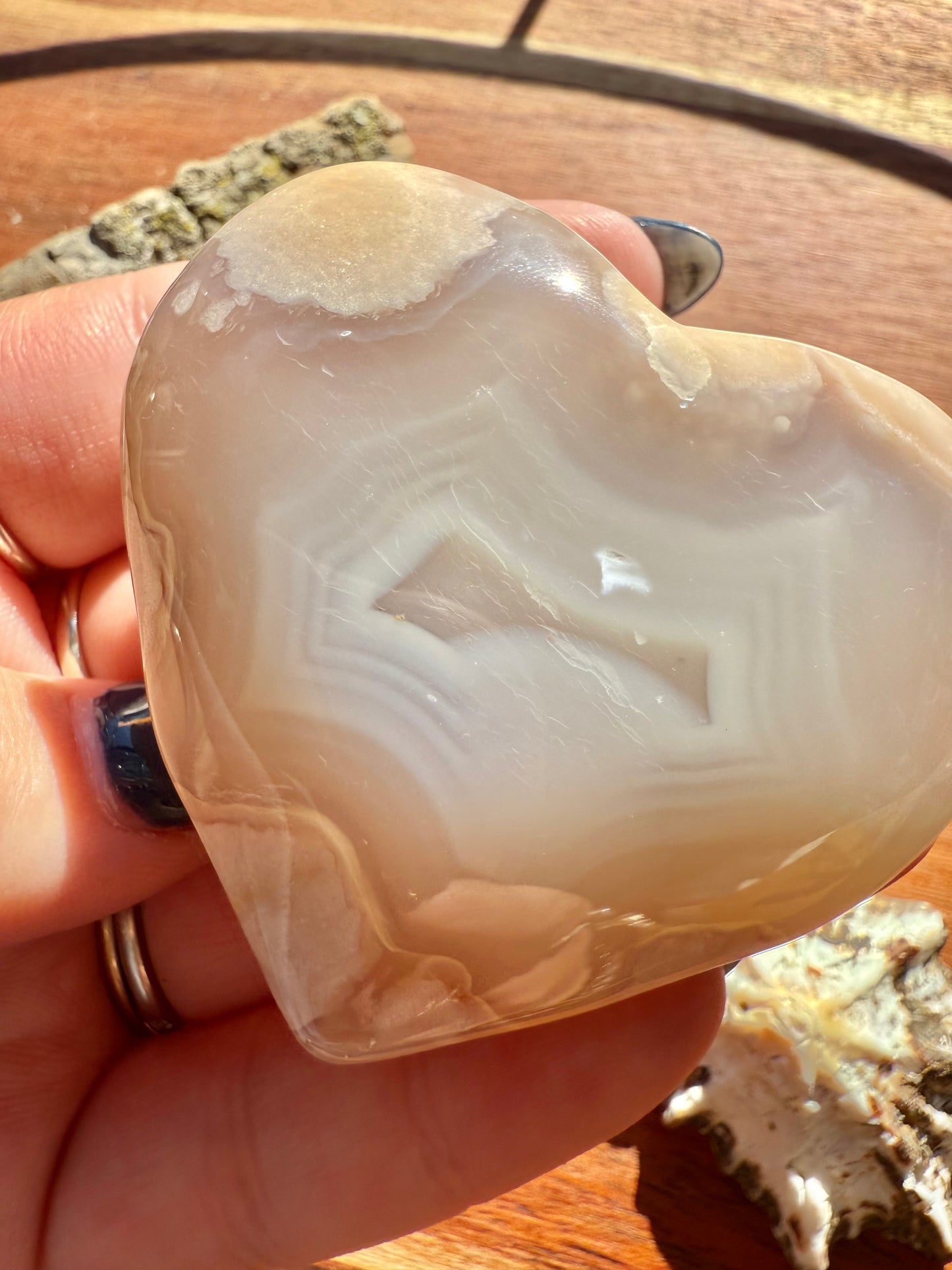 FLOWER AGATE HEART