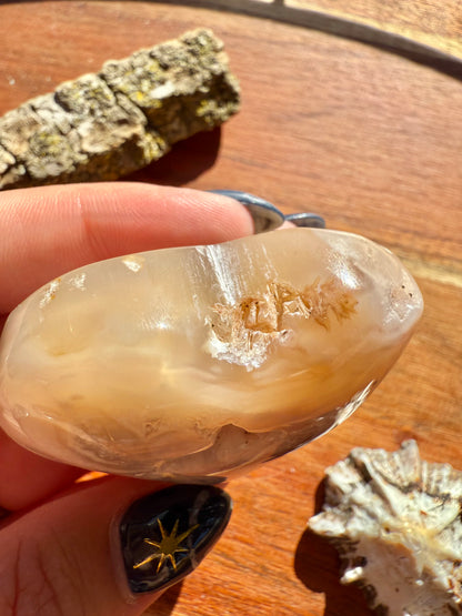 PINK AMETHYST + FLOWER AGATE HEART