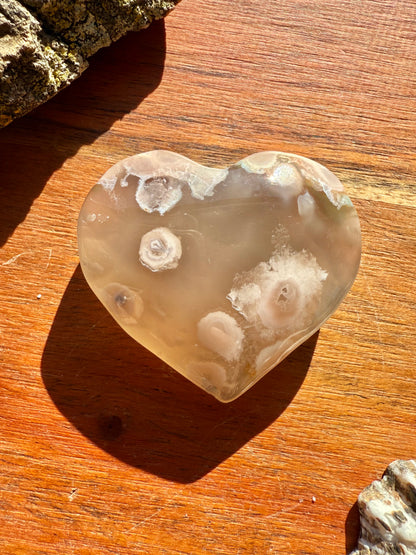 FLOWER AGATE HEART