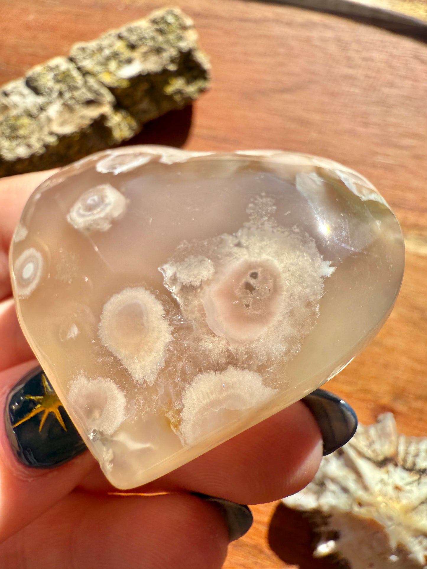 FLOWER AGATE HEART