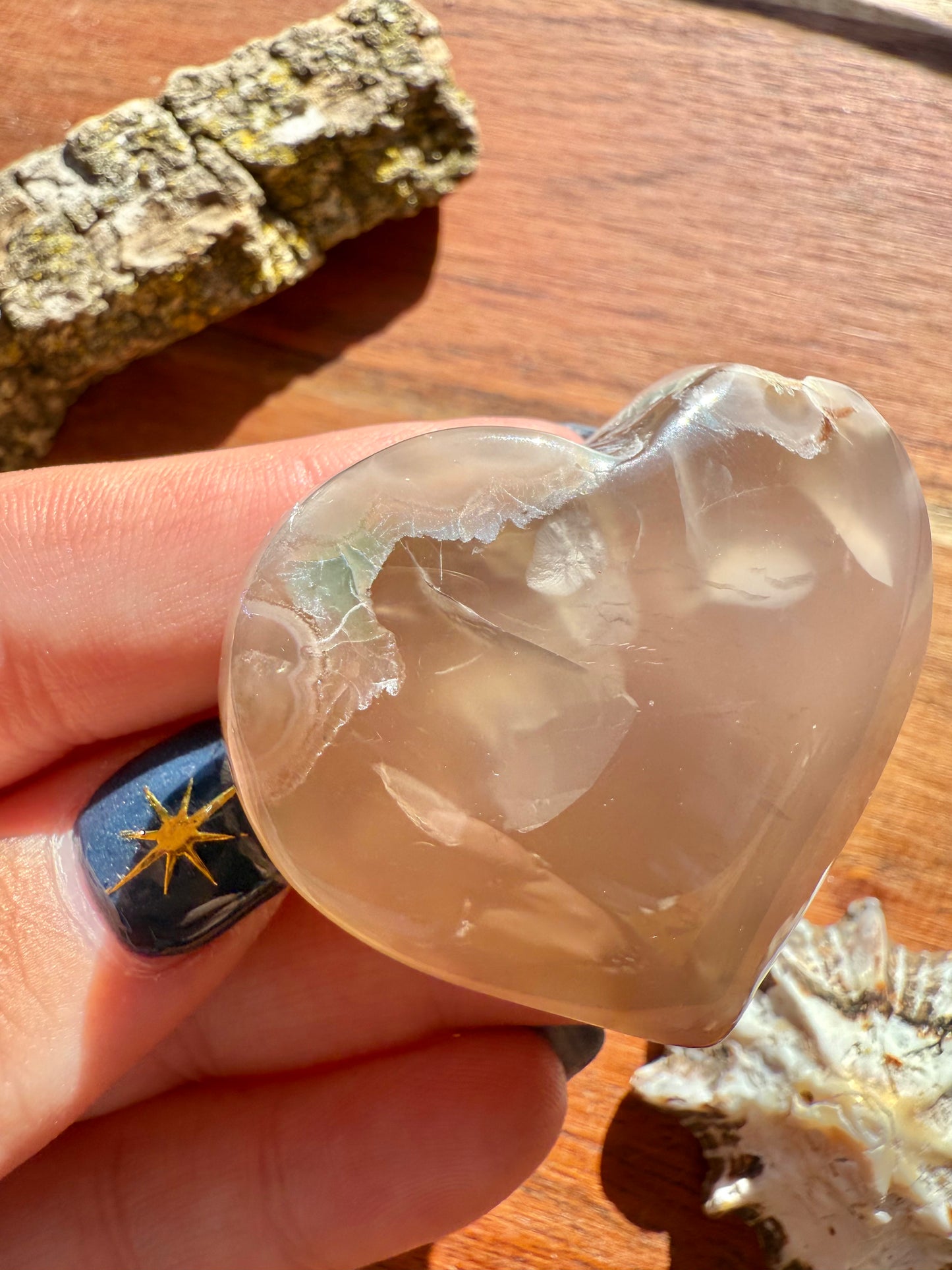 FLOWER AGATE HEART