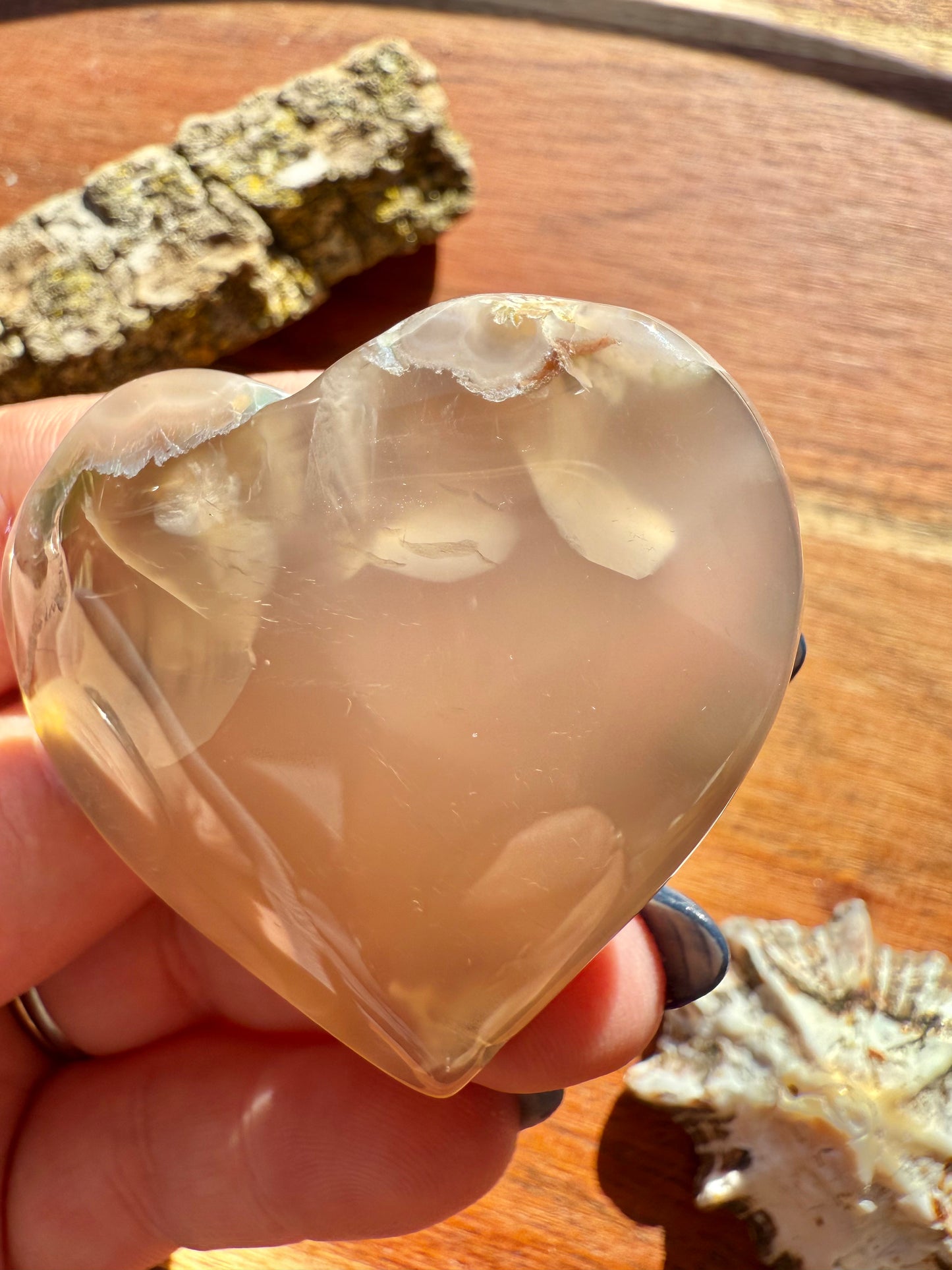 FLOWER AGATE HEART