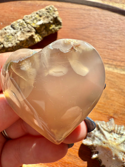FLOWER AGATE HEART