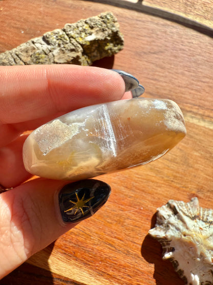 PINK AMETHYST + FLOWER AGATE HEART