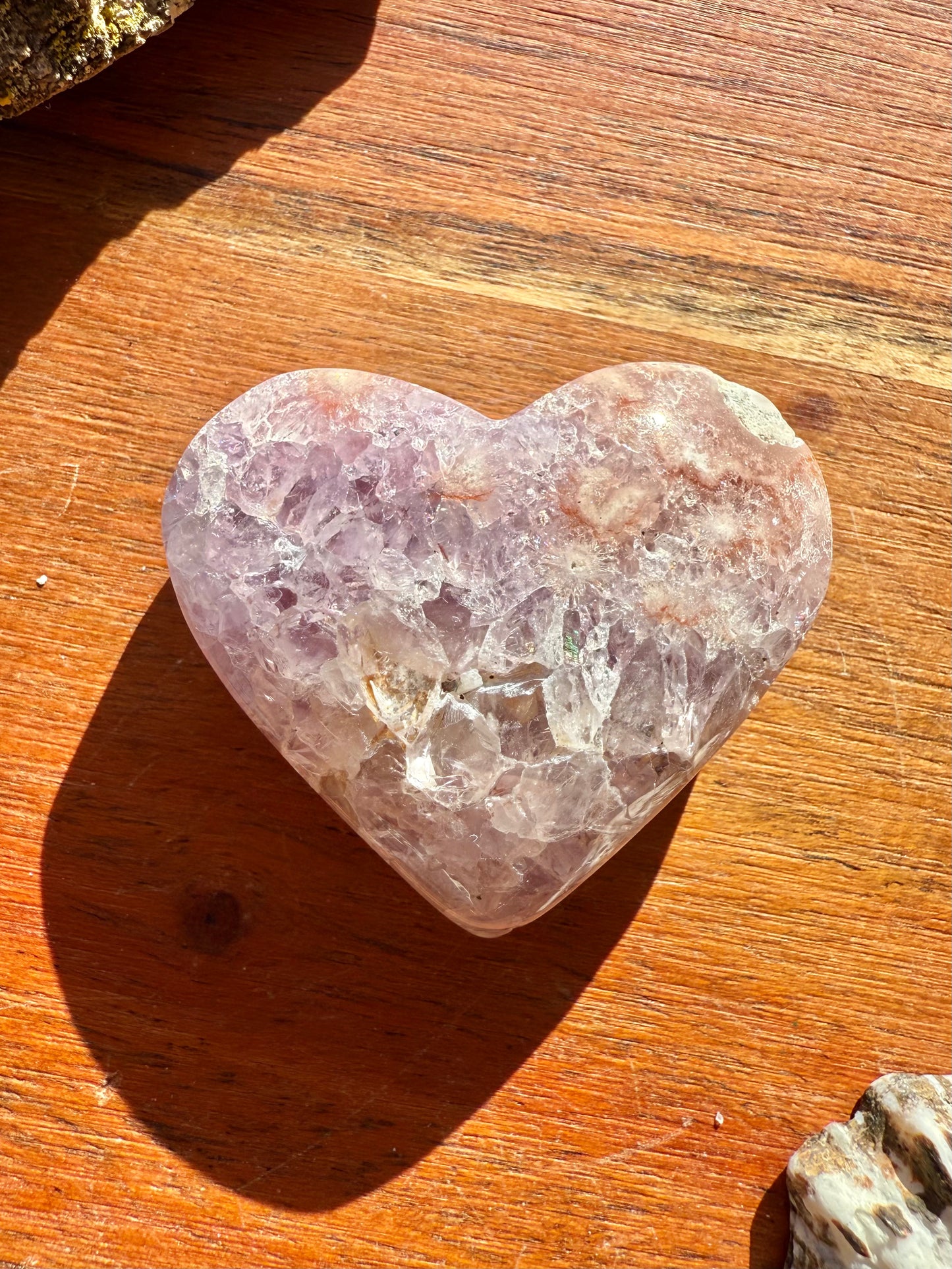 AMETHYST + FLOWER AGATE HEART