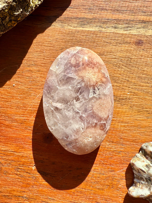 AMETHYST + FLOWER AGATE SMALL PALM STONE