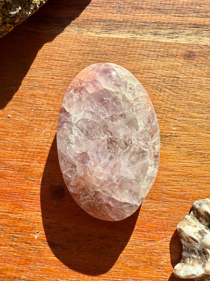 AMETHYST + FLOWER AGATE SMALL PALM STONE