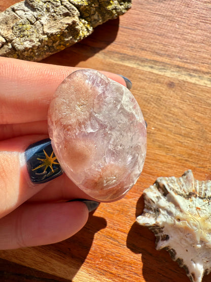 AMETHYST + FLOWER AGATE SMALL PALM STONE