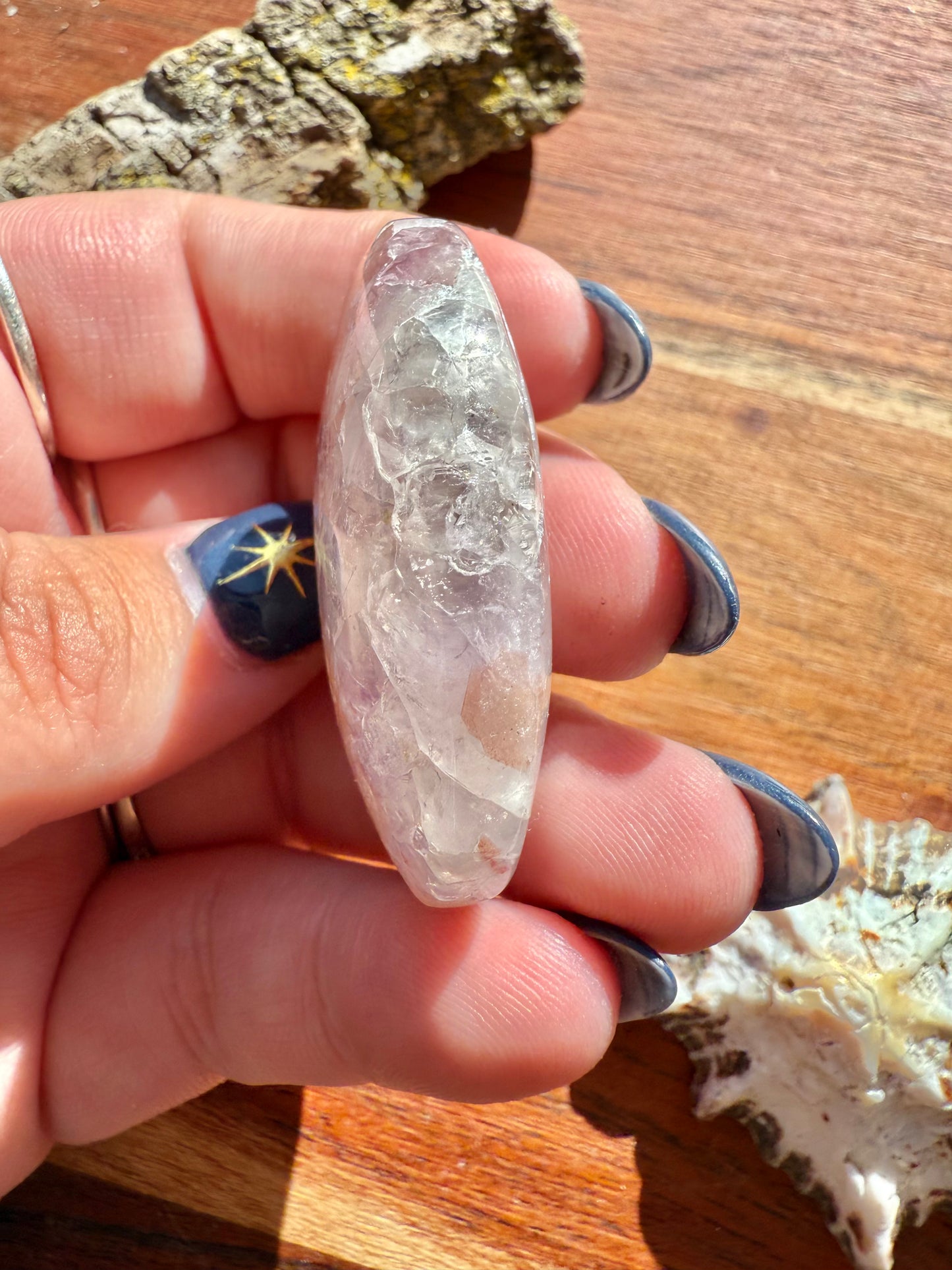 AMETHYST + FLOWER AGATE SMALL PALM STONE