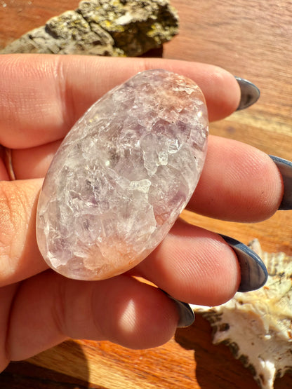 AMETHYST + FLOWER AGATE SMALL PALM STONE