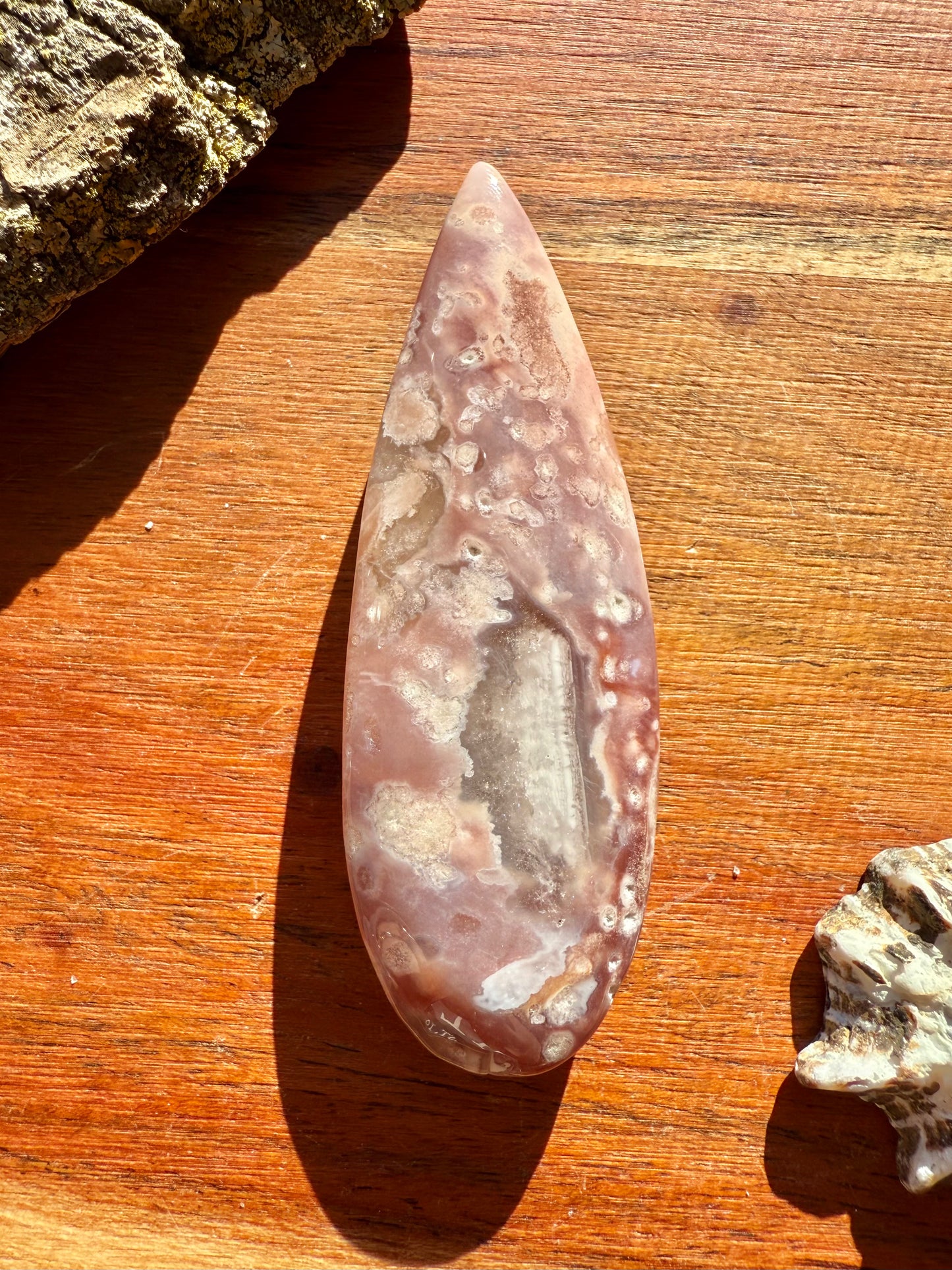 PINK AMETHYST + FLOWER AGATE TEARDROP