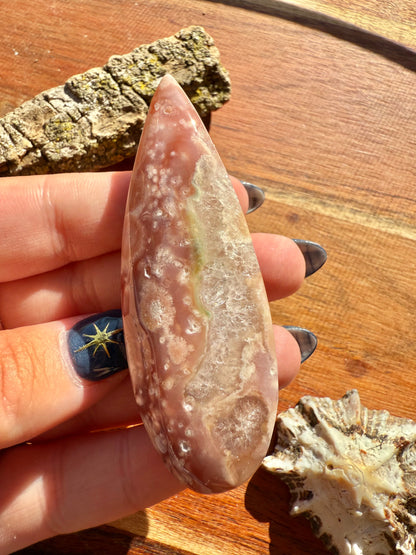 PINK AMETHYST + FLOWER AGATE TEARDROP
