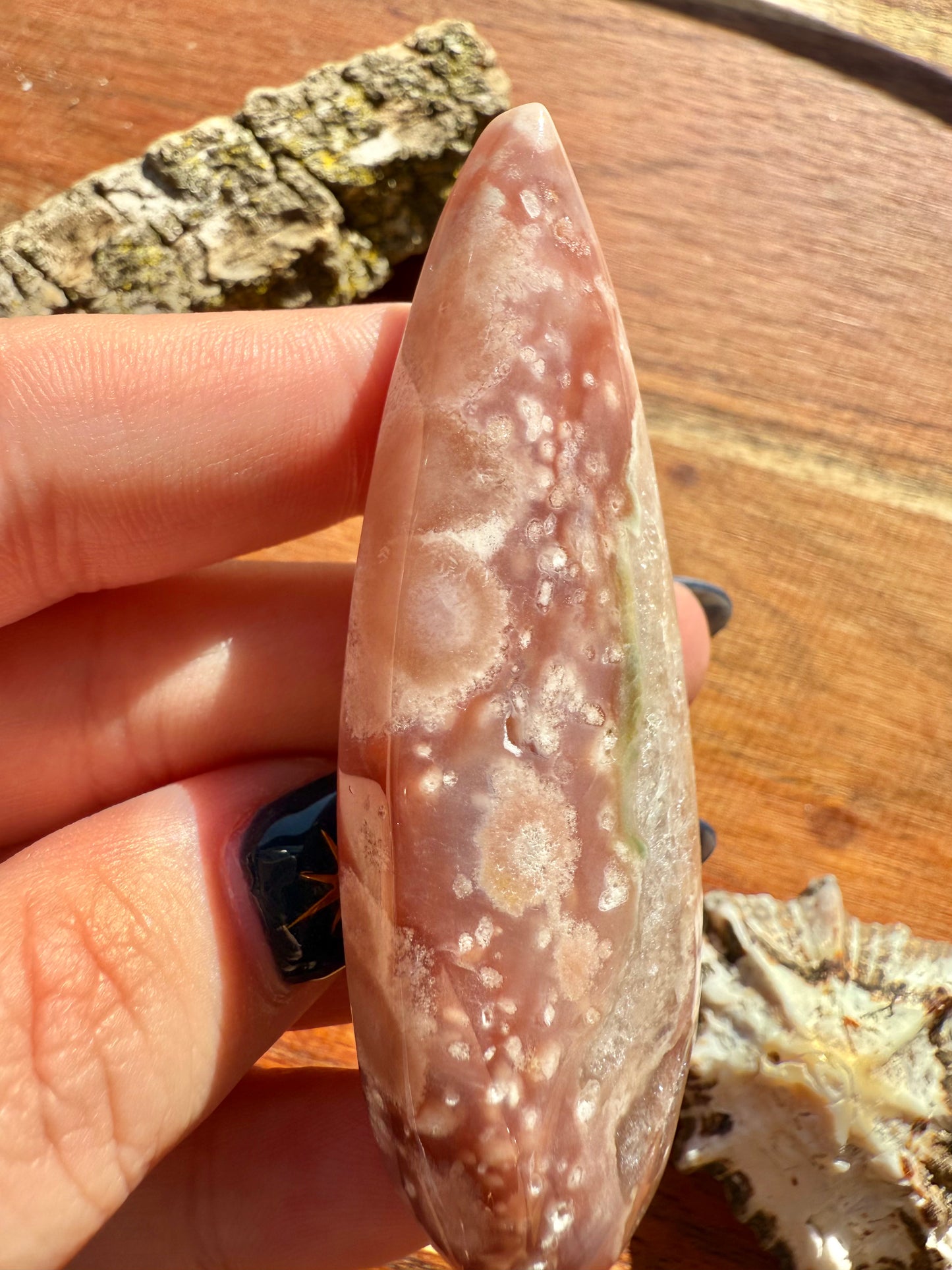 PINK AMETHYST + FLOWER AGATE TEARDROP