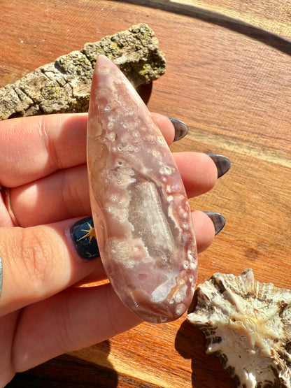 PINK AMETHYST + FLOWER AGATE TEARDROP