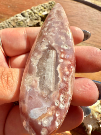 PINK AMETHYST + FLOWER AGATE TEARDROP