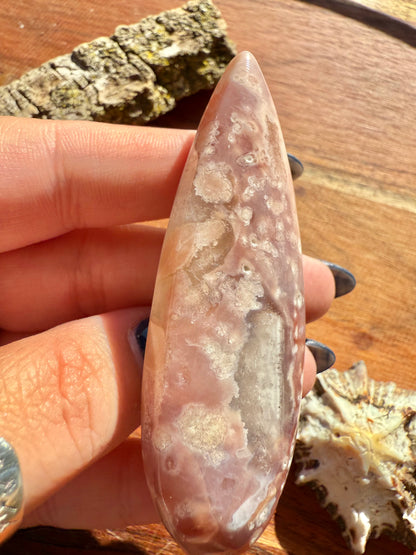 PINK AMETHYST + FLOWER AGATE TEARDROP