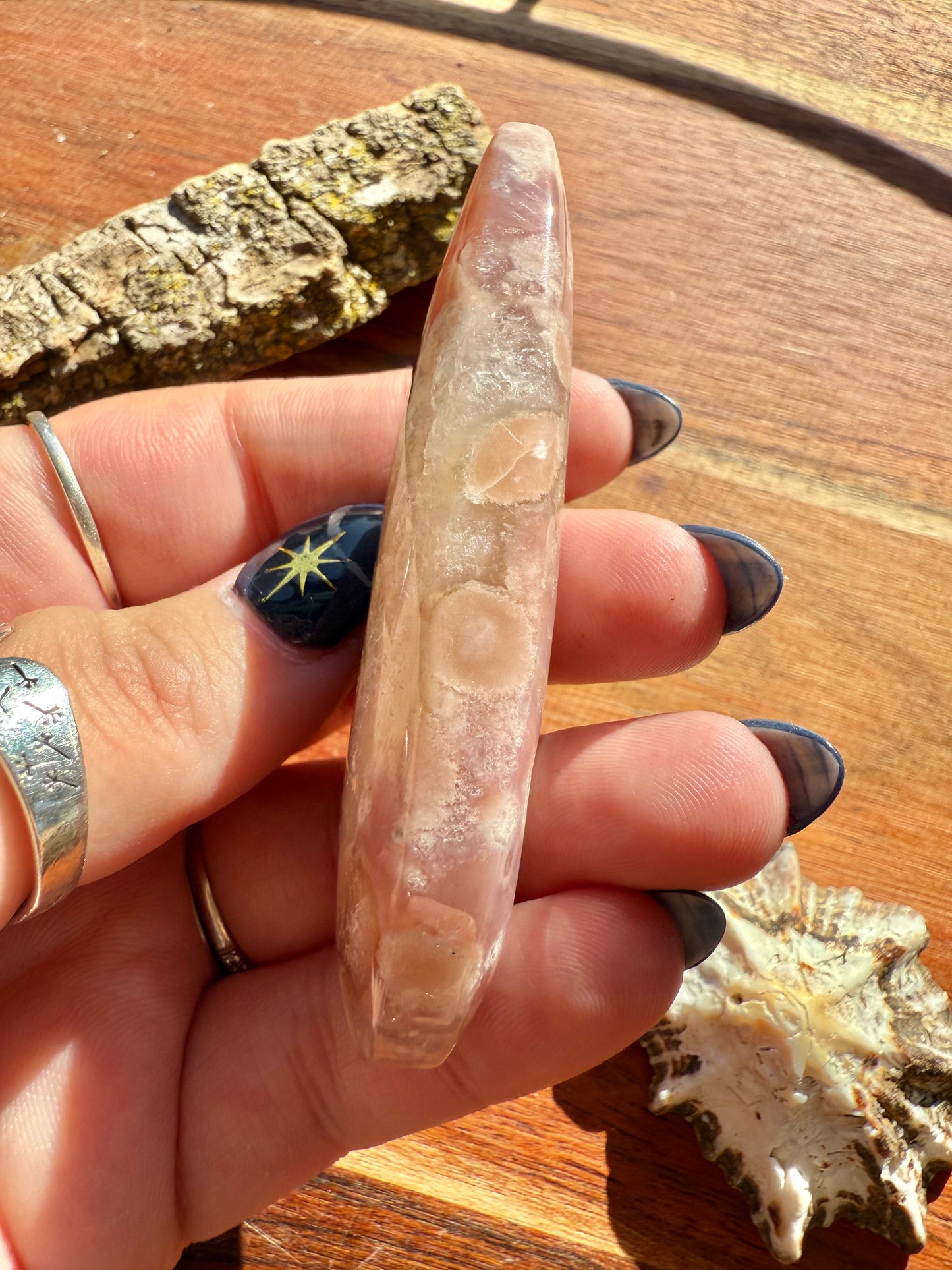 PINK AMETHYST + FLOWER AGATE TEARDROP