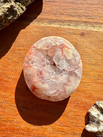 AMETHYST + FLOWER AGATE PALM STONE