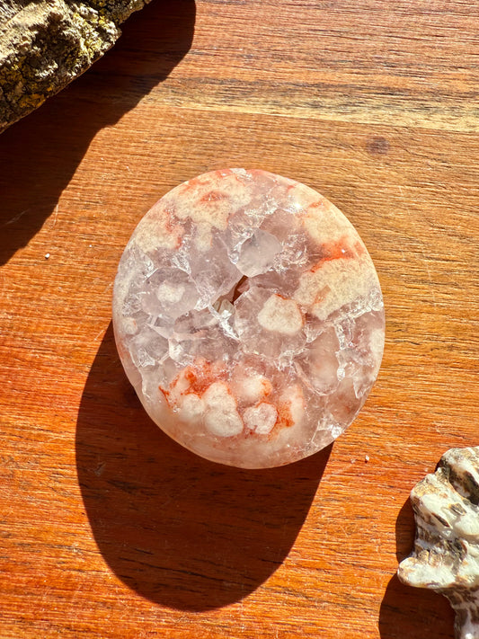 AMETHYST + FLOWER AGATE PALM STONE