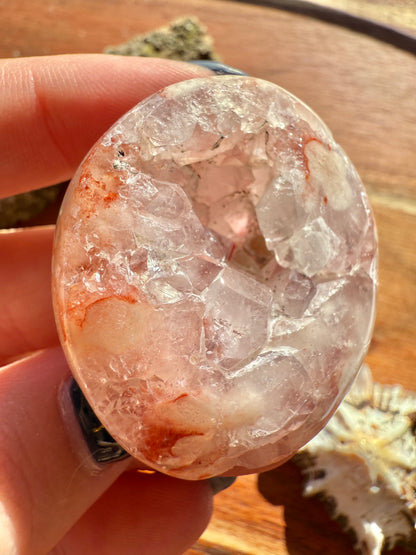 AMETHYST + FLOWER AGATE PALM STONE