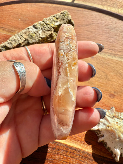 AMETHYST + FLOWER AGATE PALM STONE