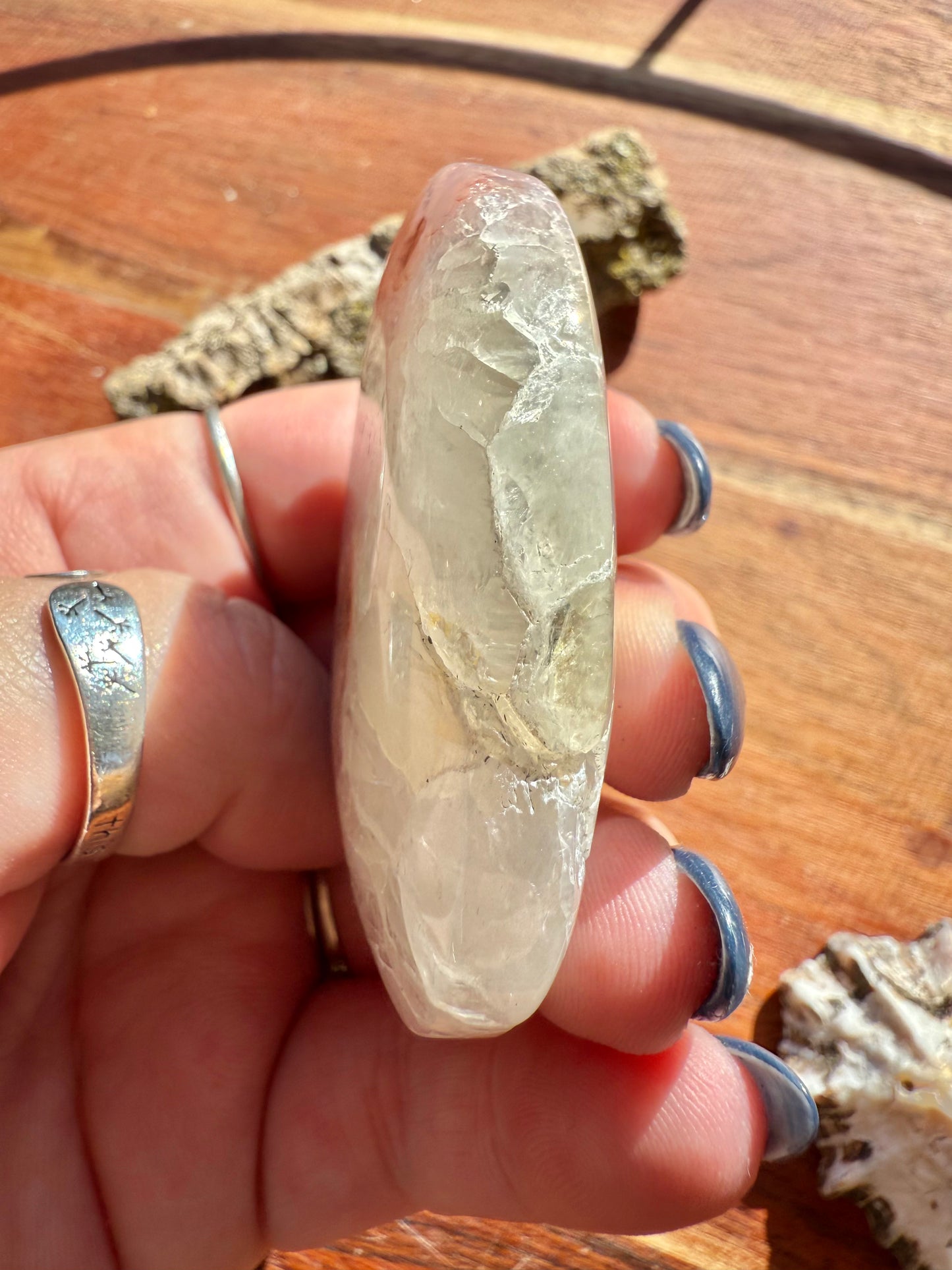 AMETHYST + FLOWER AGATE PALM STONE