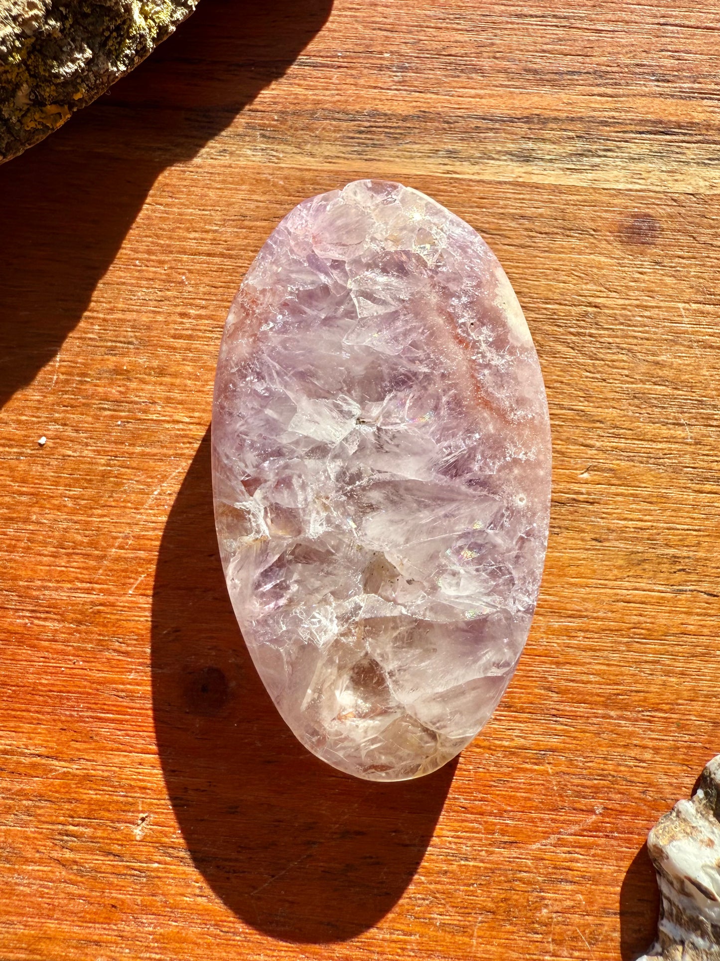 AMETHYST + FLOWER AGATE SMALL PALM STONE