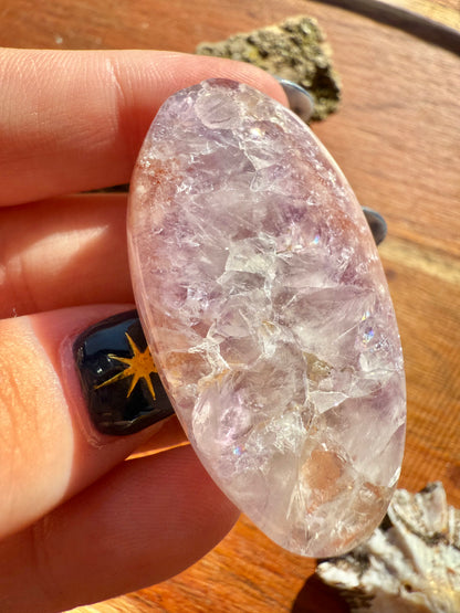 AMETHYST + FLOWER AGATE SMALL PALM STONE