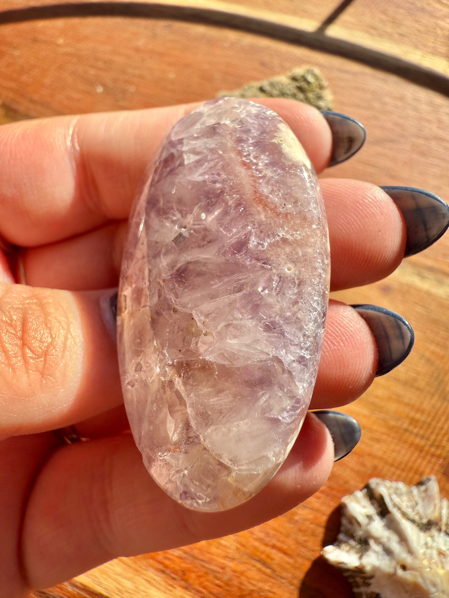 AMETHYST + FLOWER AGATE SMALL PALM STONE